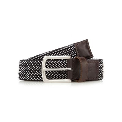 Black and white woven belt